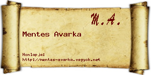 Mentes Avarka névjegykártya